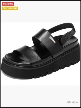 Platform Sandals with Back Strap, Arch Support, Chunky Summer Slides